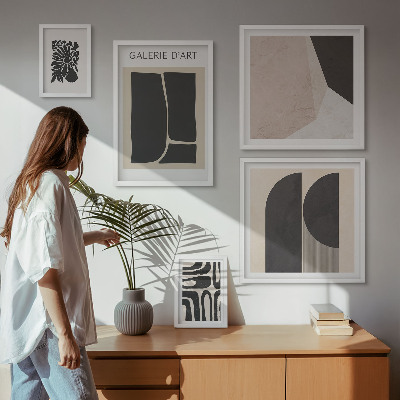Sieninė paveikslų galerija Stilinga minimalistinė grafika