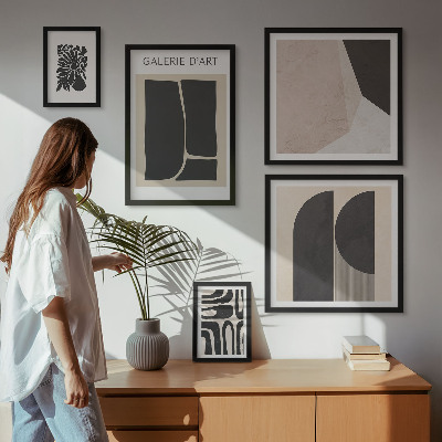 Sieninė paveikslų galerija Stilinga minimalistinė grafika