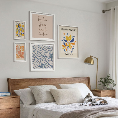 Sieninė paveikslų galerija Gėlių motyvai Londono užrašai