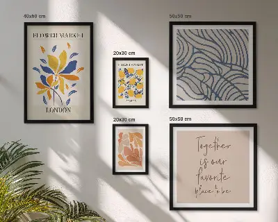 Sieninė paveikslų galerija gėlių motyvai ir Londono užrašai