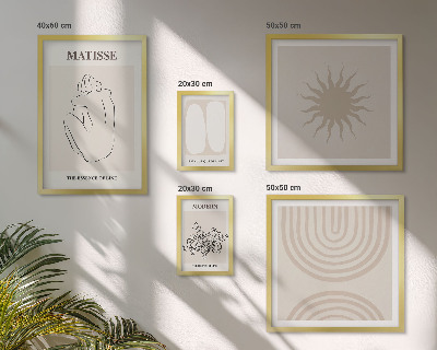 5 paveikslų rinkinys su rėmais Minimalistinės meno linijos