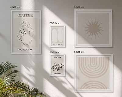 5 paveikslų rinkinys su rėmais Minimalistinės meno linijos