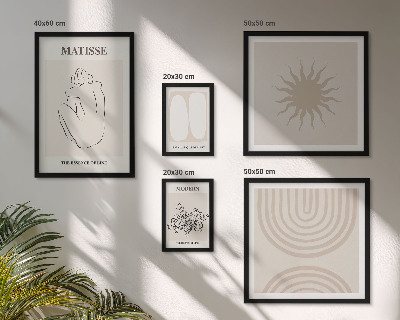 5 paveikslų rinkinys su rėmais Minimalistinės meno linijos