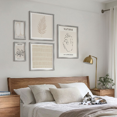 Paveikslų rinkinys miegamajam Minimalistinio stiliaus formos