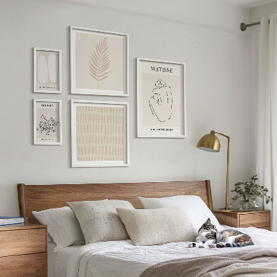 Paveikslų rinkinys miegamajam Minimalistinio stiliaus formos