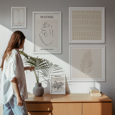 Paveikslų rinkinys miegamajam Minimalistinio stiliaus formos