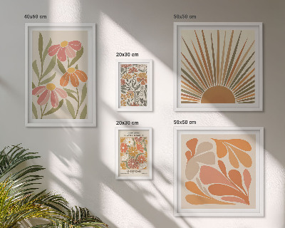 Sieninė paveikslų galerija Boho stiliaus geometrinės gėlės