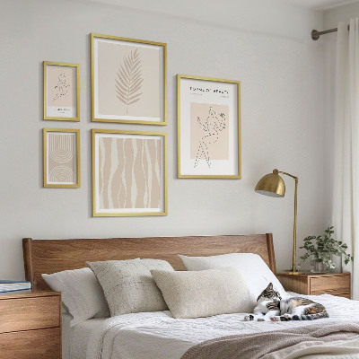 5 paveikslų rinkinys su rėmais Gražūs minimalistiniai motyvai