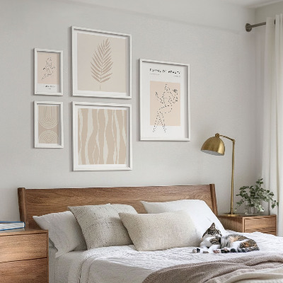 5 paveikslų rinkinys su rėmais Gražūs minimalistiniai motyvai