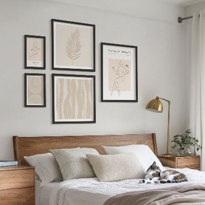 5 paveikslų rinkinys su rėmais Gražūs minimalistiniai motyvai