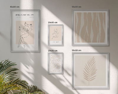 Sieninė paveikslų galerija Stilinga moterų ir augalų grafika