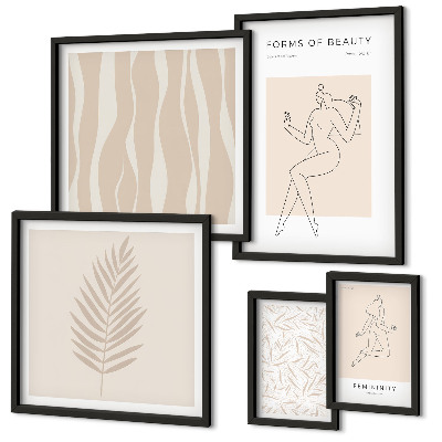 Sieninė paveikslų galerija Stilinga moterų ir augalų grafika