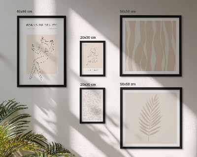 Sieninė paveikslų galerija Stilinga moterų ir augalų grafika