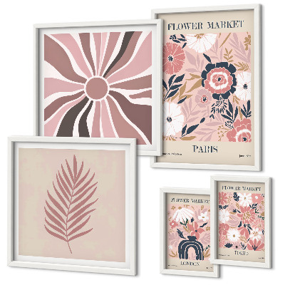 Sieninė paveikslų galerija Boho stiliaus gėlių turgūs