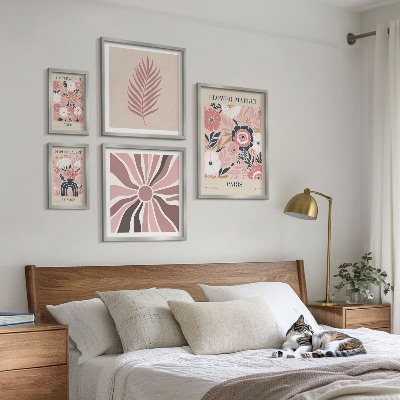 Sieninė paveikslų galerija Boho stiliaus gėlių turgūs