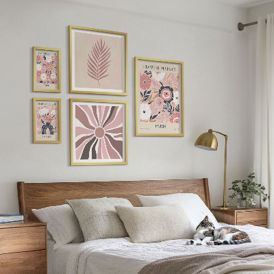 Sieninė paveikslų galerija Boho stiliaus gėlių turgūs