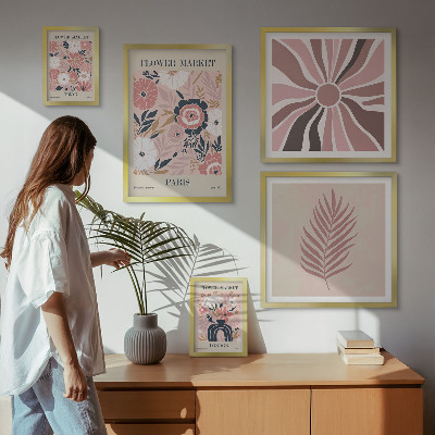 Sieninė paveikslų galerija Boho stiliaus gėlių turgūs