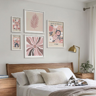 Sieninė paveikslų galerija Boho stiliaus gėlių turgūs