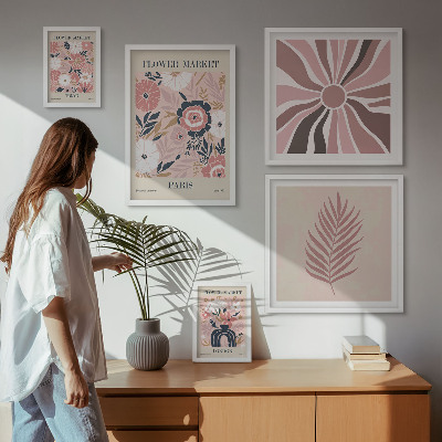 Sieninė paveikslų galerija Boho stiliaus gėlių turgūs