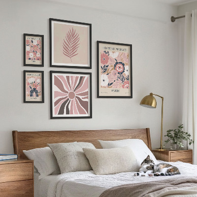 Sieninė paveikslų galerija Boho stiliaus gėlių turgūs