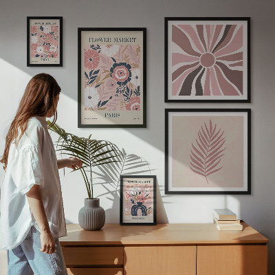 Sieninė paveikslų galerija Boho stiliaus gėlių turgūs