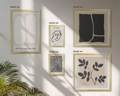 5 paveikslų rinkinys su rėmais Stilingos grafikos minimalizmo linijos