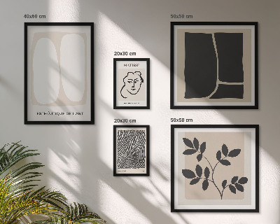 5 paveikslų rinkinys su rėmais Stilingos grafikos minimalizmo linijos
