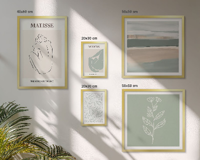 5 paveikslų rinkinys su rėmais Stilinga augalų grafika