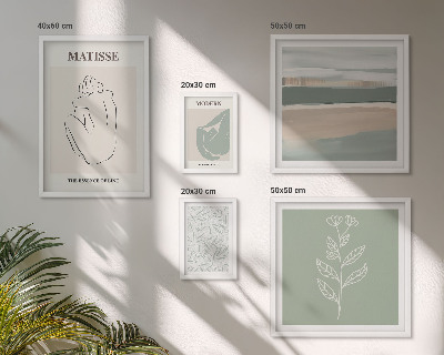 5 paveikslų rinkinys su rėmais Stilinga augalų grafika