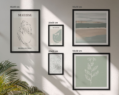 5 paveikslų rinkinys su rėmais Stilinga augalų grafika