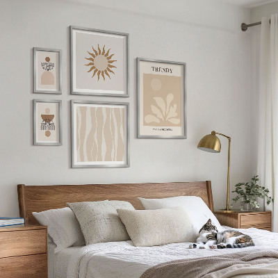 Paveikslų rinkinys miegamajam Stilingos abstrakčios dekoracijos