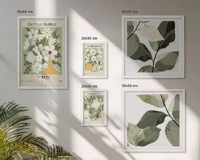 Sieninė paveikslų galerija su gėlių motyvais iš Londono, Dublino ir Tokijo