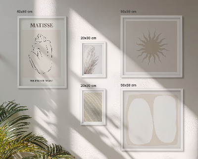 5 paveikslų rinkinys su rėmais Minimalistinės boho stiliaus formos