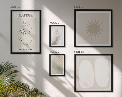 5 paveikslų rinkinys su rėmais Minimalistinės boho stiliaus formos