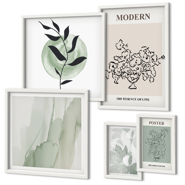 Sieninė paveikslų galerija Modernūs minimalistiniai dekoro elementai