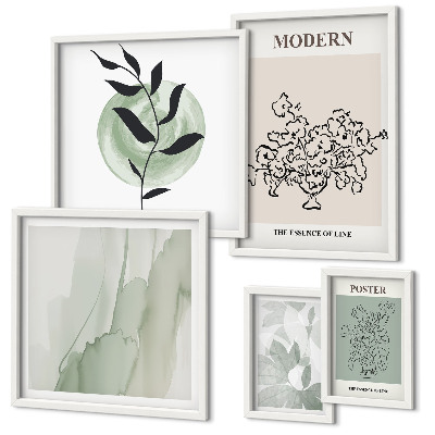 Sieninė paveikslų galerija Modernūs minimalistiniai dekoro elementai
