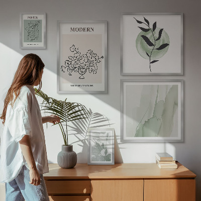 Sieninė paveikslų galerija Modernūs minimalistiniai dekoro elementai