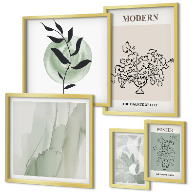 Sieninė paveikslų galerija Modernūs minimalistiniai dekoro elementai