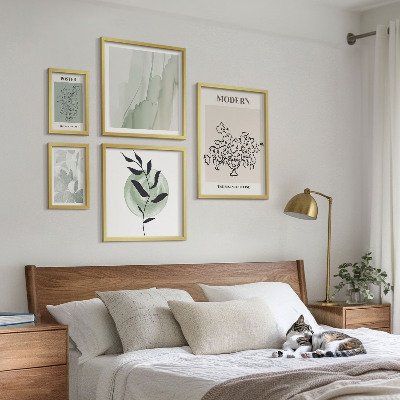 Sieninė paveikslų galerija Modernūs minimalistiniai dekoro elementai