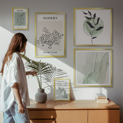 Sieninė paveikslų galerija Modernūs minimalistiniai dekoro elementai