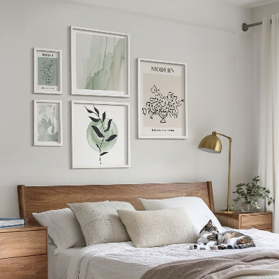 Sieninė paveikslų galerija Modernūs minimalistiniai dekoro elementai