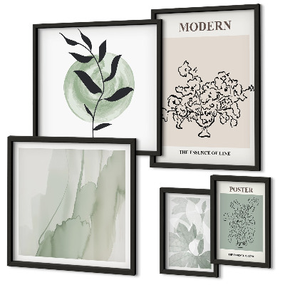 Sieninė paveikslų galerija Modernūs minimalistiniai dekoro elementai