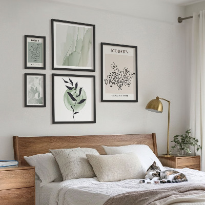 Sieninė paveikslų galerija Modernūs minimalistiniai dekoro elementai