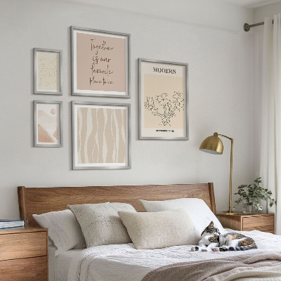 5 paveikslų rinkinys su rėmais Modernus minimalistinio stiliaus rinkinys