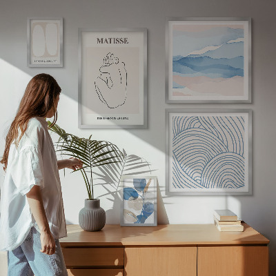 Sieninė paveikslų galerija Stilinga gamtos abstrakčios grafikos