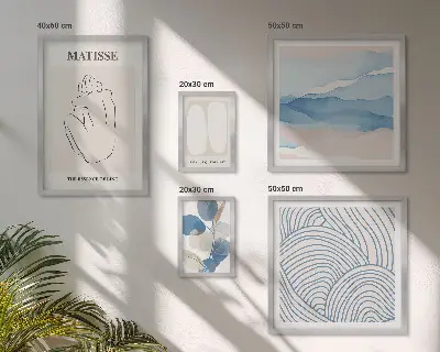 Sieninė paveikslų galerija stilinga gamtos abstrakčios grafikos kompozicija