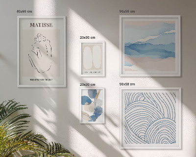 Sieninė paveikslų galerija Stilinga gamtos abstrakčios grafikos