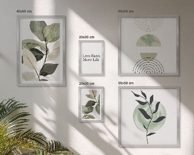 5 paveikslų rinkinys su rėmais Stilinga augalų interjero grafika