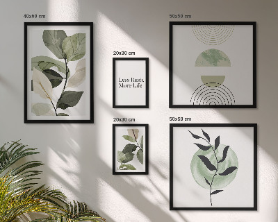 5 paveikslų rinkinys su rėmais Stilinga augalų interjero grafika