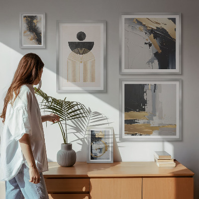 Sieninė paveikslų galerija Abstraktios modernios kompozicijos